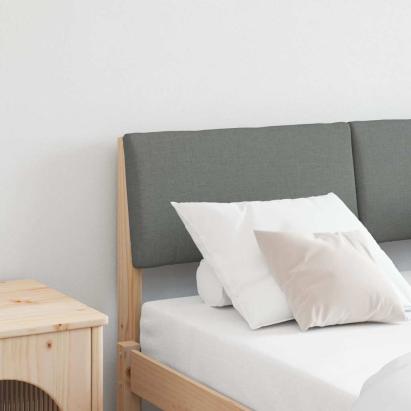 Tăblie tapițată Gri închis 120 cm Lemn de pin masiv GartenMobel Dekor