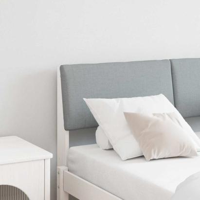 Tăblie tapițată Gri deschis 120 cm Lemn de pin masiv GartenMobel Dekor