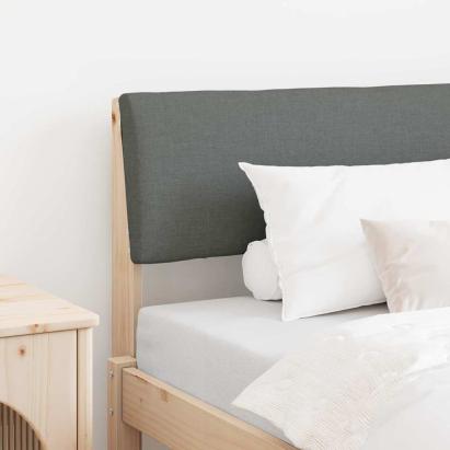 Tăblie tapițată Gri închis 90 cm Lemn de pin masiv GartenMobel Dekor