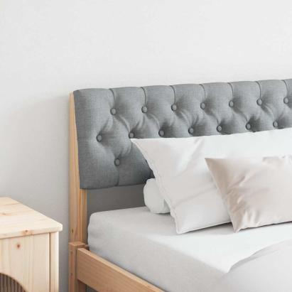 Tăblie tapițată Gri deschis 180 cm Lemn de pin masiv GartenMobel Dekor