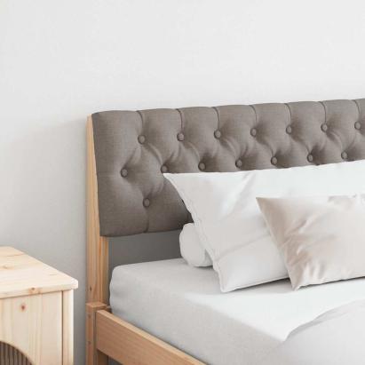 Tăblie tapițată Gri taupe 180 cm Lemn de pin masiv GartenMobel Dekor