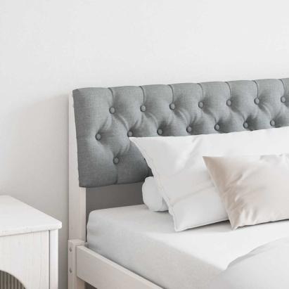 Tăblie tapițată Gri deschis 180 cm Lemn de pin masiv GartenMobel Dekor