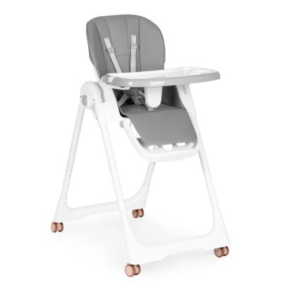 Homelux Etetőszék állítható magasság eco-bőr pántok dupla tálca sötétszürke Mobalis Homvera