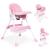 Homelux Gyerek etetőszék tálcával és kosárral 5 pontos biztonsági övvel rózsaszín Mobalis Homvera