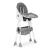 Homelux Gyerek etetőszék tálcával és kosárral 5 pontos biztonsági övvel szürke Mobalis Homvera