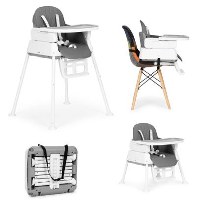 Homelux Összecsukható gyerek etetőszék 3 in 1 szürke Mobalis Homvera