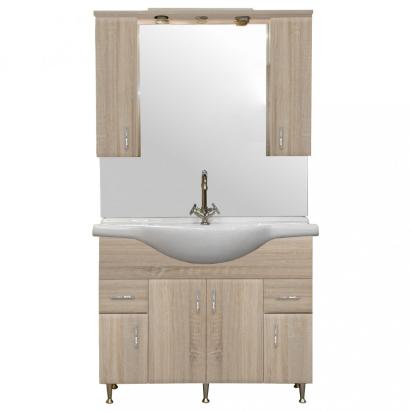 Leziter Mobilier complet de baie Bianca Plus 105, culoare stejar sonoma Mobalis Homvera