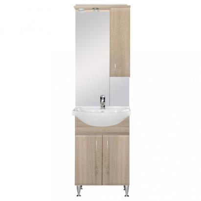 Leziter Mobilier complet de baie Bianca Plus 55, culoare stejar sonoma, deschidere pe dreapta Mobalis Homvera