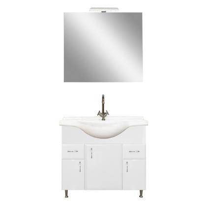 Leziter Mobilier complet de baie Bianca Prime 85, alb lucios Mobalis Homvera