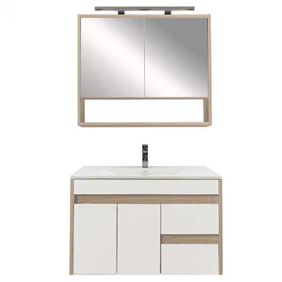 Leziter Mobilier complet de baie Luna 80, stejar Sonoma-alb Mobalis Homvera