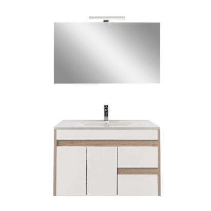 Leziter Mobilier complet de baie Luna Prime 80, stejar Sonoma-alb Mobalis Homvera