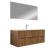 Leziter Mobilier de baie Trent 120 cu 1 lavoar ceramic cu oglindă 60x120 cm stejar apus de soare Mobalis Homvera