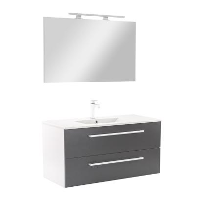 Leziter Mobilier complet de baie Vario Clam 100 alb-antracit Mobalis Homvera