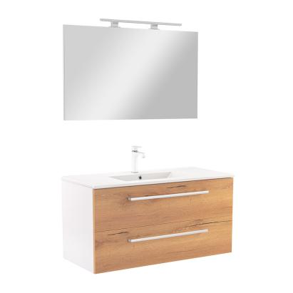 Leziter Mobilier complet de baie Vario Clam 100, stejar alb Mobalis Homvera
