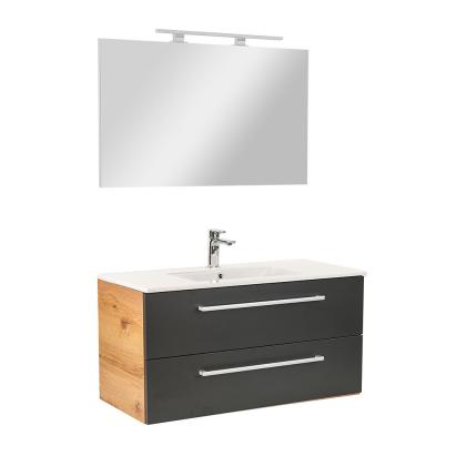 Leziter Mobilier complet de baie Vario Clam 100 stejar-antracit Mobalis Homvera