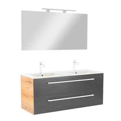 Leziter Mobilier complet de baie Vario Clam 120 stejar-antracit Mobalis Homvera