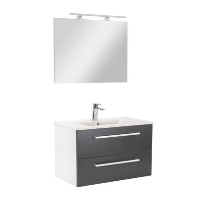 Leziter Mobilier complet de baie Vario Clam 80 alb-antracit Mobalis Homvera