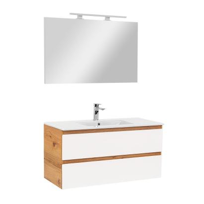 Leziter Mobilier complet de baie Vario Forte 100 stejar-alb Mobalis Homvera