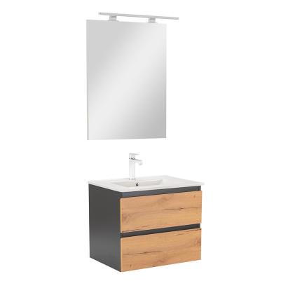 Leziter Mobilier complet de baie Vario Forte 60 antracit-stejar Mobalis Homvera