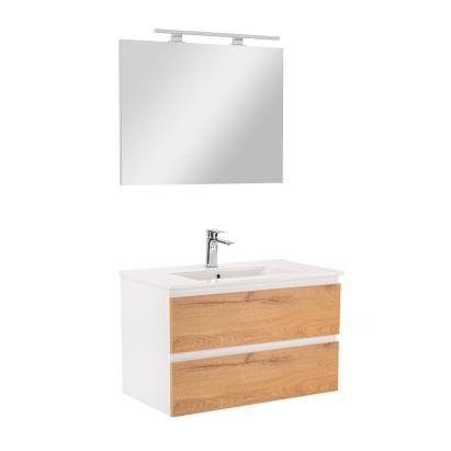 Leziter Mobilier complet de baie Vario Forte 80, stejar alb Mobalis Homvera