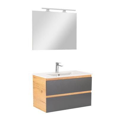 Leziter Mobilier complet de baie Vario Forte 80 stejar-antracit Mobalis Homvera