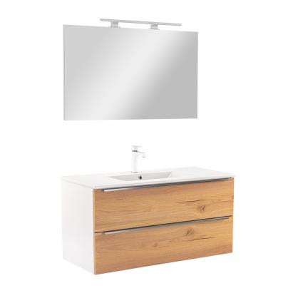 Leziter Mobilier complet de baie Vario Trim 100, stejar alb Mobalis Homvera
