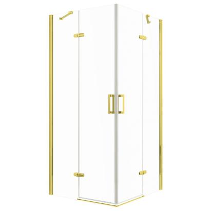 Kerra Cabină de duș pătrată Flow Gold cu ușă batantă 90 cm Mobalis Homvera