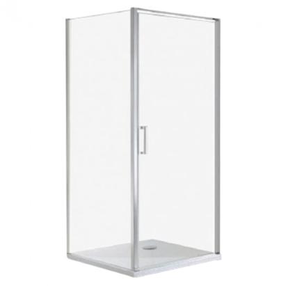 Wellis Cabină de duș Quadrum pătrată cu o singură ușă, cu strat de acoperire Easy Clean, fără cădiță de duș Mobalis Homvera