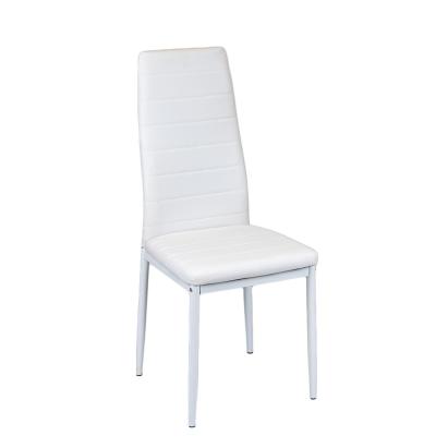 Leziter Scaun de masă Tino NOVA, piele textilă albă + metal - alb Mobalis Homvera