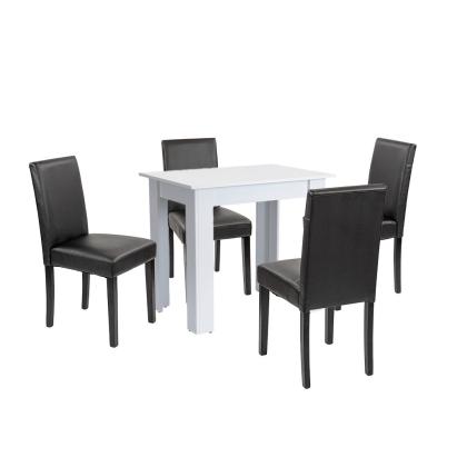 Leziter Set de masă Leon 4+1 alb-negru Mobalis Homvera