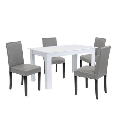 Leziter Set de masă Leon 4+1 alb-gri Mobalis Homvera