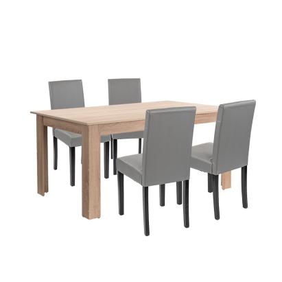 Leziter Set de masă Leon 4+1, gri stejar Sonoma Mobalis Homvera