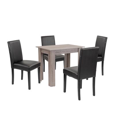 Leziter Set de masă Leon 4+1 stejar York-negru Mobalis Homvera