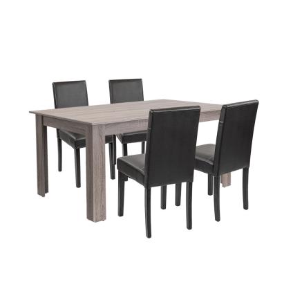 Leziter Set de masă Leon 4+1 stejar York-negru Mobalis Homvera