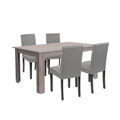 Leziter Set de masă Leon 4+1 stejar York gri Mobalis Homvera
