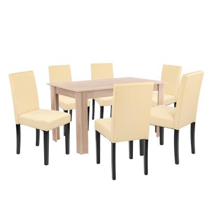 Leziter Set de masă Leon 6+1 stejar Sonoma-bej Mobalis Homvera