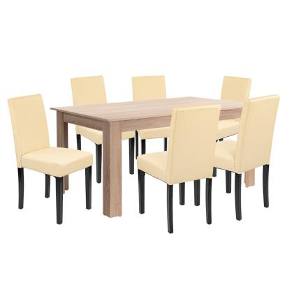 Leziter Set de masă Leon 6+1 stejar Sonoma-bej Mobalis Homvera