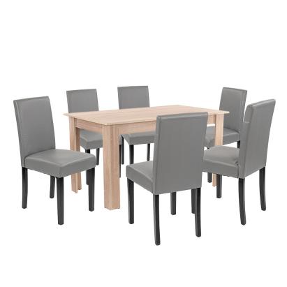 Leziter Set de masă Leon 6+1, gri stejar Sonoma Mobalis Homvera