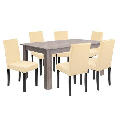 Leziter Set de masă Leon 6+1 stejar York-bej Mobalis Homvera