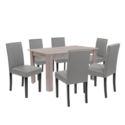 Leziter Set de masă Leon 6+1 stejar York gri Mobalis Homvera