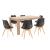 Leziter Set de masă Lola 6+1 negru-stejar Sonoma Mobalis Homvera