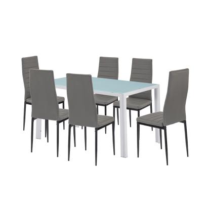 Leziter Mabel 6+1 étkező garnitúra szürke-fekete Mobalis Homvera