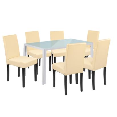 Leziter Set de masă Mira 6+1 alb-bej Mobalis Homvera