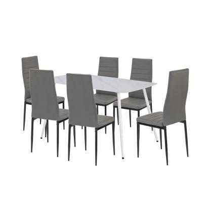 Leziter Renton 6+1 étkező garnitúra szürke-fekete Mobalis Homvera