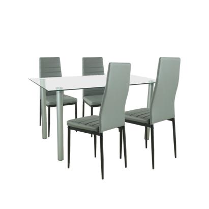 Leziter Set de masă Verna 4+1 gri-negru Mobalis Homvera