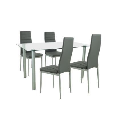 Leziter Set de masă Verna 4+1 gri-gri Mobalis Homvera