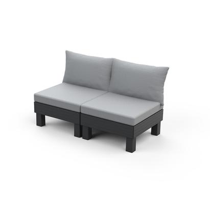 Curver Canapea de grădină Elements cu 2 locuri, grafit Mobalis Homvera