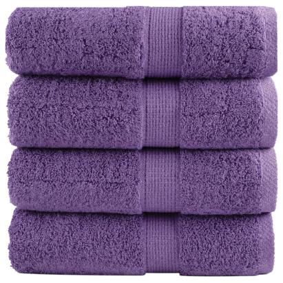 Prosoape de baie premium SOLUND, 4 buc., violet, 30x30 cm, 600 g/m² GartenMobel Dekor
