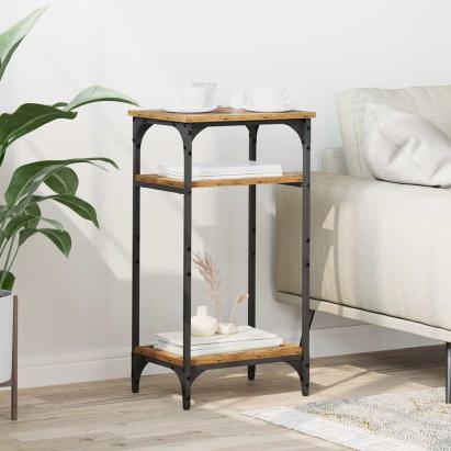 Masă laterală cu raft Lemn vechi 40 x 30 x 75 cm Lemn compozit GartenMobel Dekor