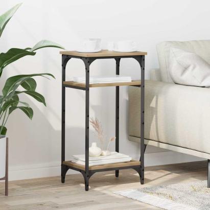 Masă laterală stejar artizanal 40 x 30 x 75 cm Lemn compozit GartenMobel Dekor